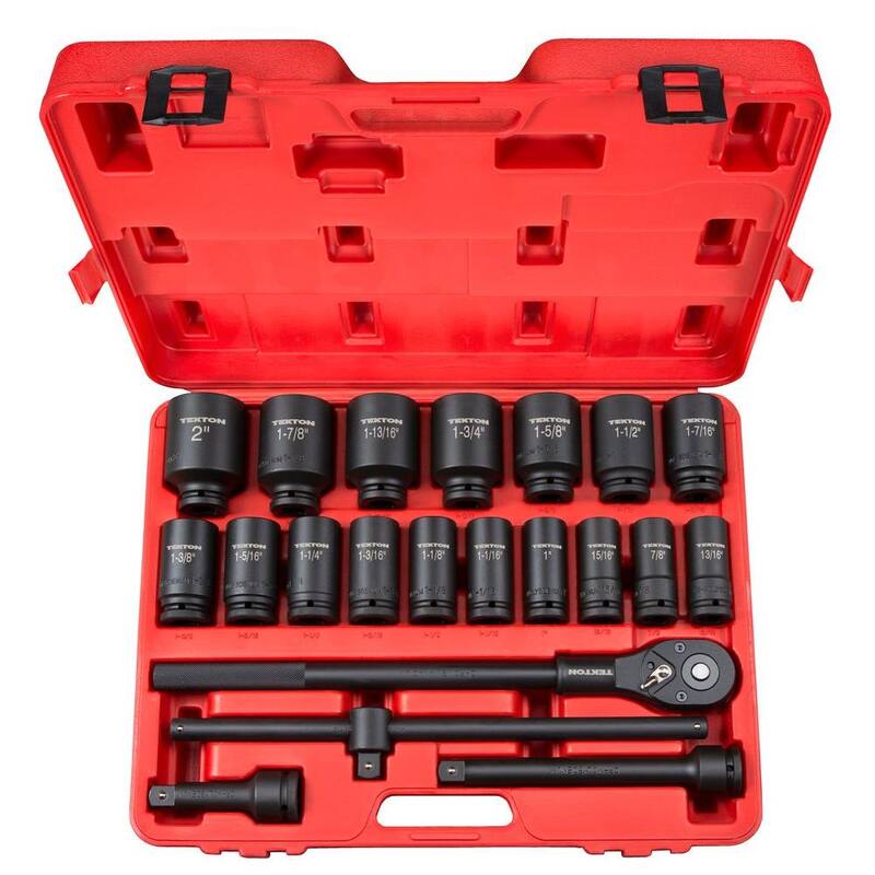 Juego de Llaves de Impacto Profundas de 6 Puntos TEKTON de 22 Piezas de 3/4 pulg. Drive 7/8-2 pulg. - 48995