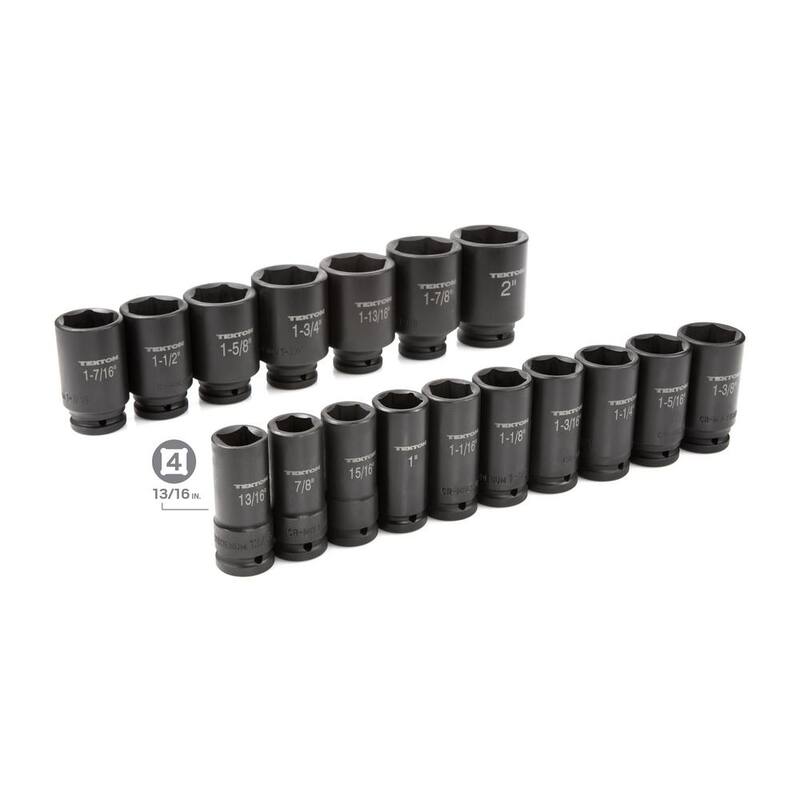Juego de Llaves de Impacto Profundas de 6 Puntos TEKTON de 22 Piezas de 3/4 pulg. Drive 7/8-2 pulg. - 48995