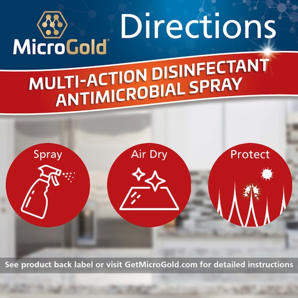 Granite Gold MicroGold Desinfectante Antibacteriano sin aroma 16 oz 1 paq - GG0097