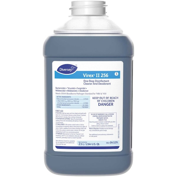Limpiador Desinfectante Diversey, Concentrado, 2.5 Litros, Azul, Paquete de 2 - DVO04329