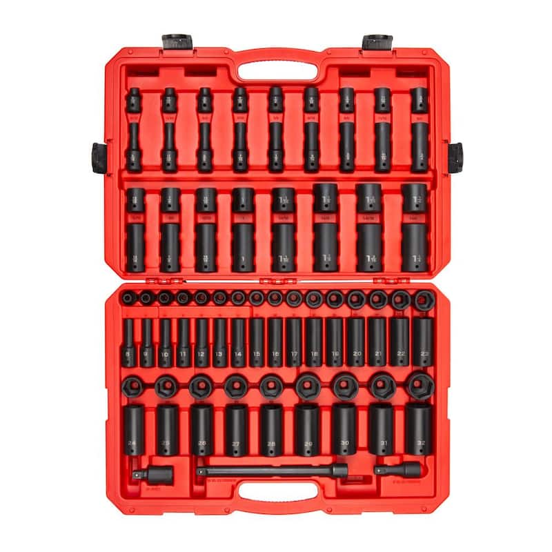 Juego de llaves de impacto de 6 puntos TEKTON de 1/2 pulg. de 87 piezas (5/16 a 1-1/4 pulg., 8 mm a 32 mm) - SID92407