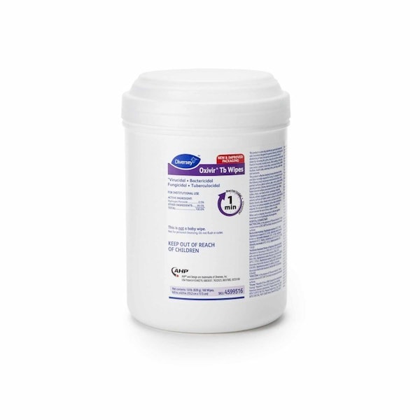 Limpiador desinfectante de superficies Diversey Oxivir Tb Premoistened a base de peróxido de hidrógeno, paquete de 160 toallitas - DVO4599516