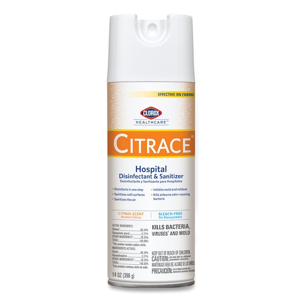 Clorox Limpiadores y Detergentes, Lata en Aerosol de 14 oz, Cítrico, 12 piezas - CLO 49100