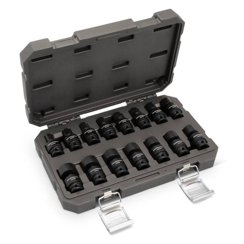 Juego de dado de impacto universal métrico estándar de 6 puntos de 3/8 pulg. GEARWRENCH (15 piezas) - 84918N