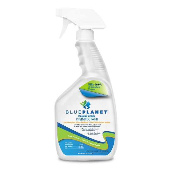 Desinfectante Blue Planet de Intercon Chemical de 32oz., transparente, paquete de 12 - FCL50-DH-1232-0205