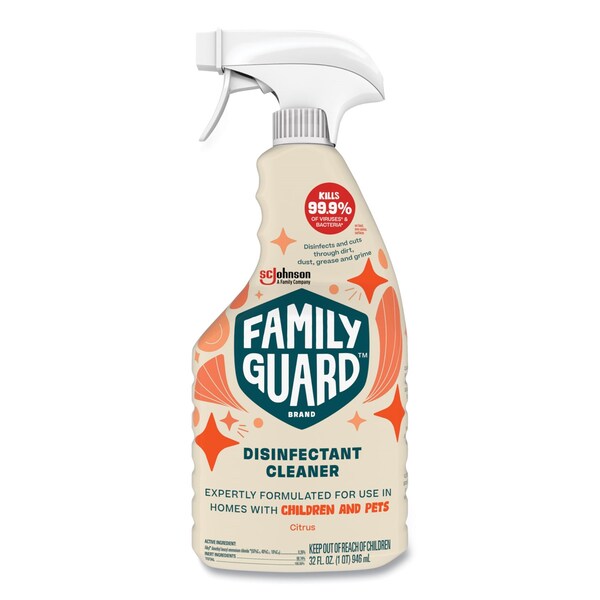 Family Guard Desinfectante, Aroma a cítricos, Botella de gatillo 32 oz, paquete de 8 - 327159