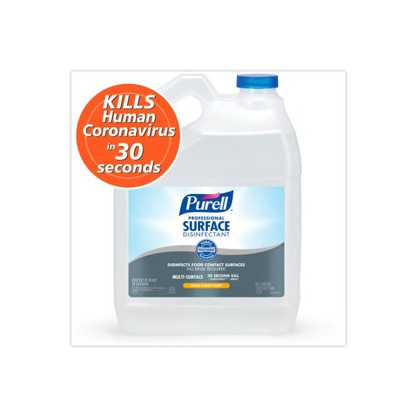 PURELL, Desinfectante de Superficie Profesional, Cítricos Frescos, Botella de 1 galón, 4/Carton - GOJ434204