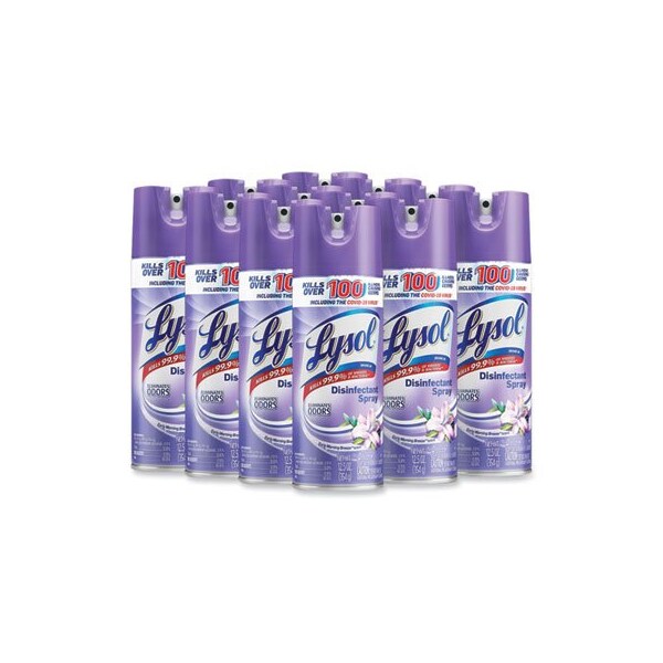 Lysol Desinfectante en Lata, Brisa de la Mañana Temprano, Transparente, 12 unidades - 80833