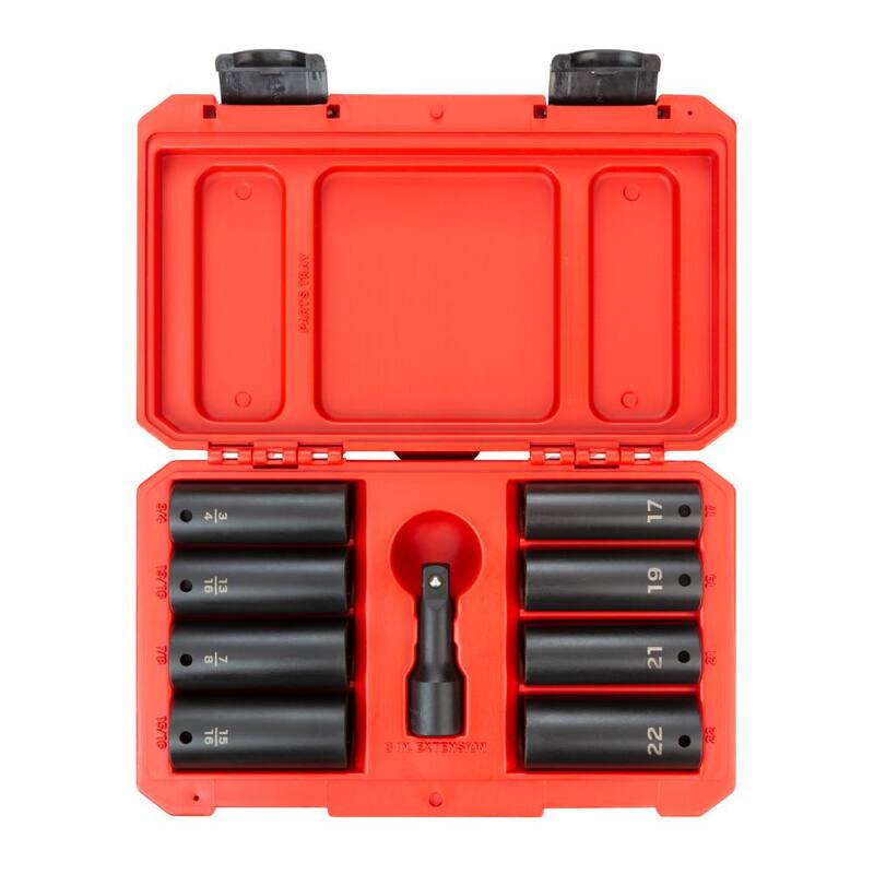 Juego de 9 piezas de enchufes de dado de impacto TEKTON de 1/2 pulgada (SID92415)