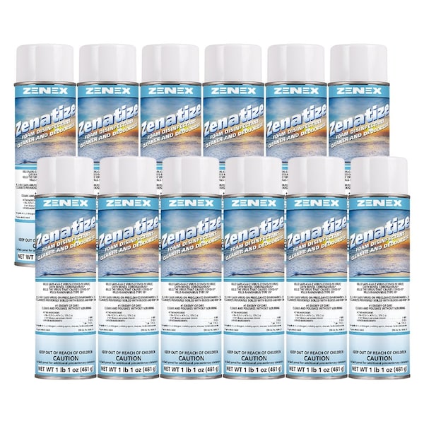 Zenex Zenatize Espuma Desinfectante Limpiador neto 18.25 oz., 12PK - 494955