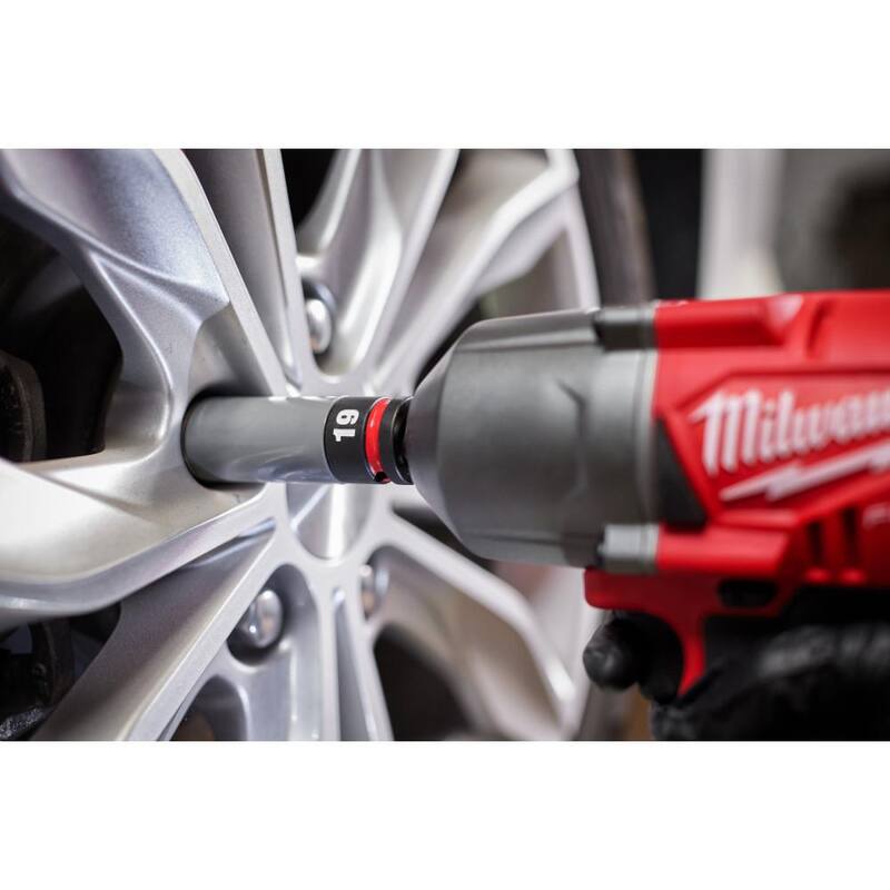 Juego de 3 piezas de encastre profundo para tuercas de llanta métricas Milwaukee SHOCKWAVE Impact-Duty de 1/2 pulgadas - 49-66-7830