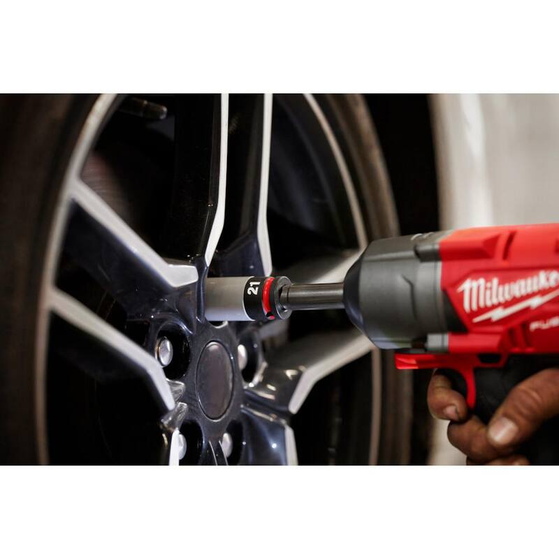 Juego de 3 piezas de encastre profundo para tuercas de llanta métricas Milwaukee SHOCKWAVE Impact-Duty de 1/2 pulgadas - 49-66-7830