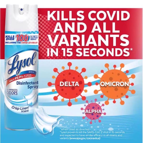 Lysol Desinfectante en Aerosol con Fragancia a Lino Fresco 19 oz 1 pieza - 3624174828