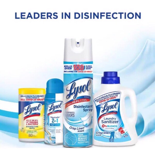 Lysol Desinfectante en Aerosol con Fragancia a Lino Fresco 19 oz 1 pieza - 3624174828