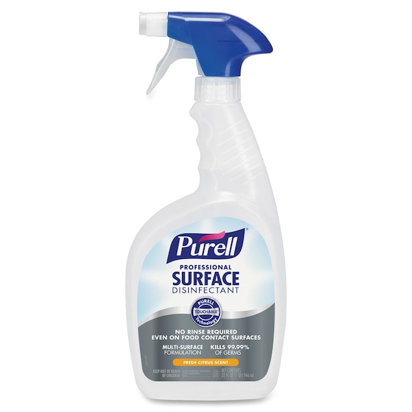 Desinfectante de Superficie Profesional Purell, 32 fl oz (1 cuarto) Fragancia a Cítricos Frescos, Transparente, 6 PK - GOJ334206