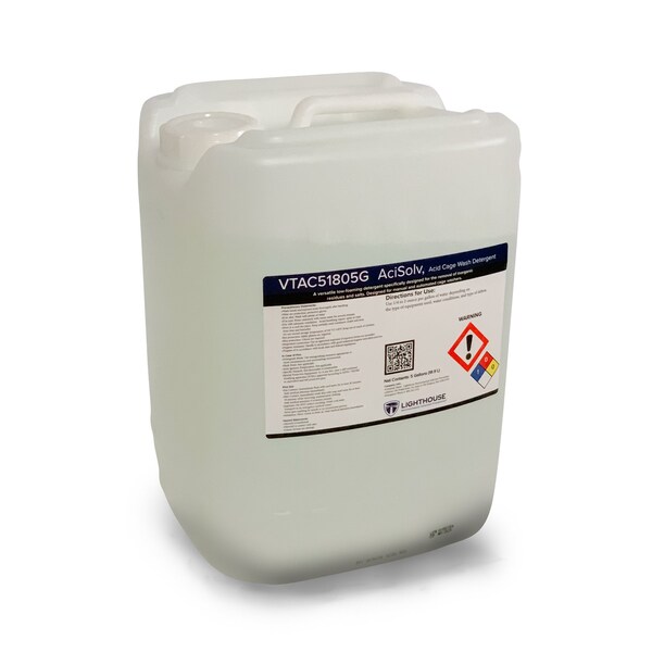 Lavado de jaulas con detergente ácido Acisolv, 5 galones - VTAC51805G