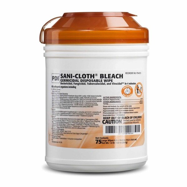 Toallitas desinfectantes Sani-Cloth Bleach con aroma a cloro, 75 unidades