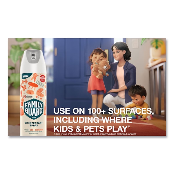 Family Guard Spray Desinfectante, Aroma Cítrico, Aerosol de 17.5 oz, Paquete de 8 - 327151
