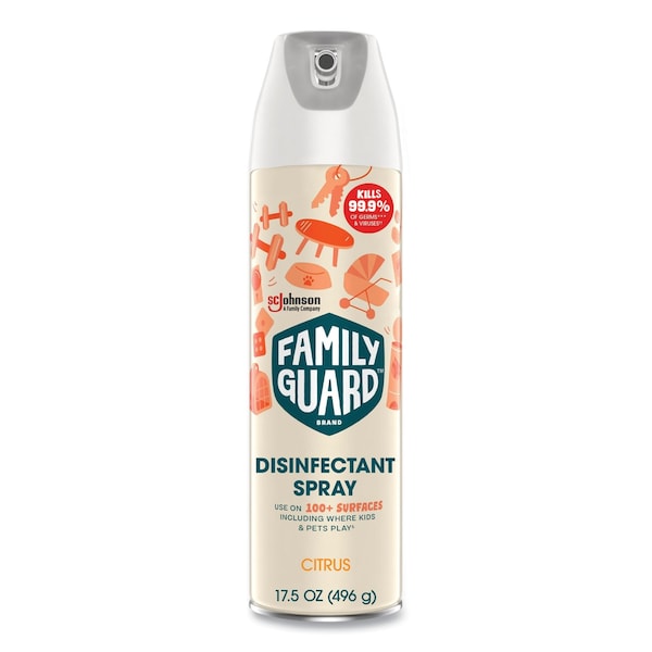 Family Guard Spray Desinfectante, Aroma Cítrico, Aerosol de 17.5 oz, Paquete de 8 - 327151