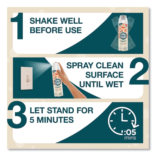 Family Guard Spray Desinfectante, Aroma Cítrico, Aerosol de 17.5 oz, Paquete de 8 - 327151