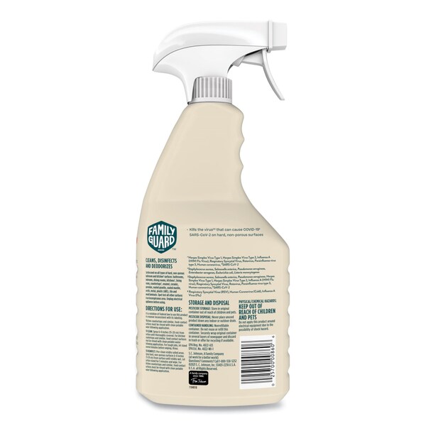 Family Guard Desinfectante, Fragancia Fresca, Botella de Gatillo de 32 oz, 8PK - 327118