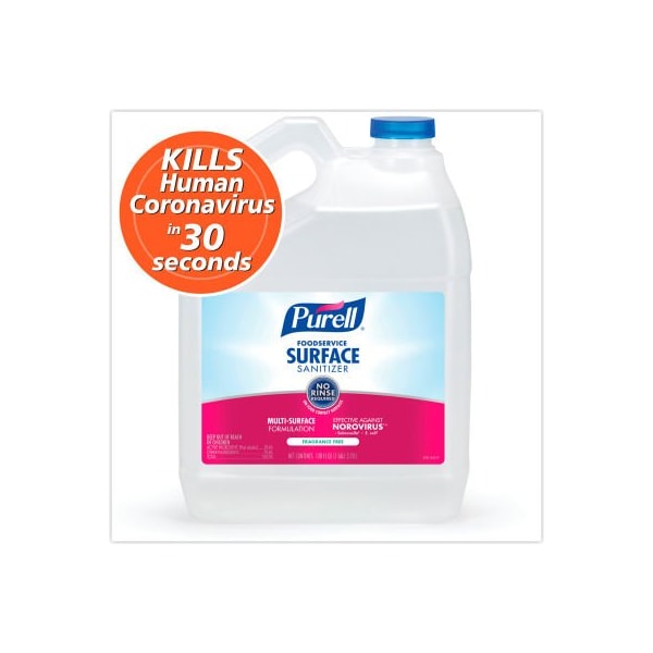 PURELL, Sanitizante de Superficies para Servicios de Alimentos, sin Fragancia, Botella de 1 galón, 4 unid - GOJ434104