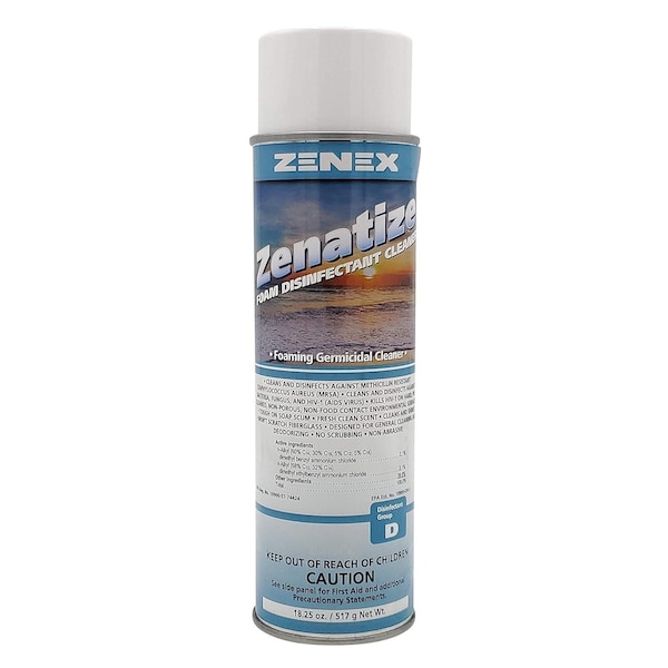 Limpiador desinfectante en espuma Zenex Zenatize de 18.25 oz neto - 1 lata - 494955-1