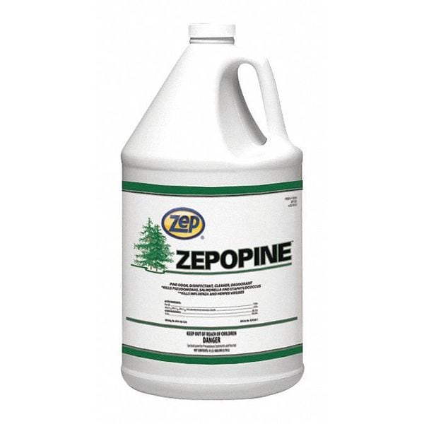Limpiador y desinfectante Zep, Botella de spray de plástico de 4 galones, Pino, Ámbar, Paquete de 4 - 183424