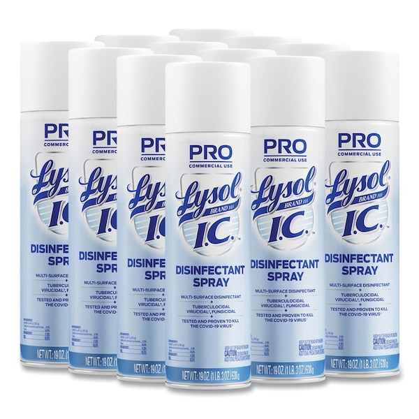Lysol Spray Desinfectante, 19 oz. Lata de aerosol, Original, 12 PK - REC 95029