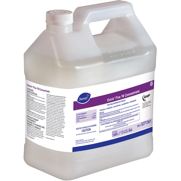 Diversey Oxivir Five 16 Concentrate, 192 fl oz (6 quart) Clear, 2 PK - DVO5271361