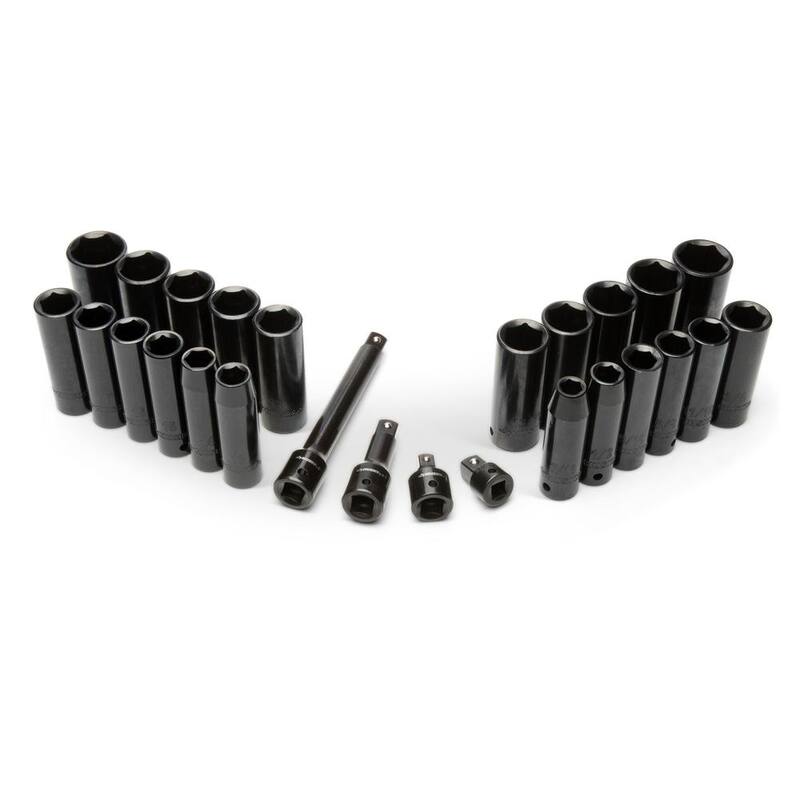 Juego de sockets de impacto Husky de 3/8 pulg. y 1/2 pulg. con bandejas de almacenamiento de EVA (50 piezas) - H50ISSEVACB