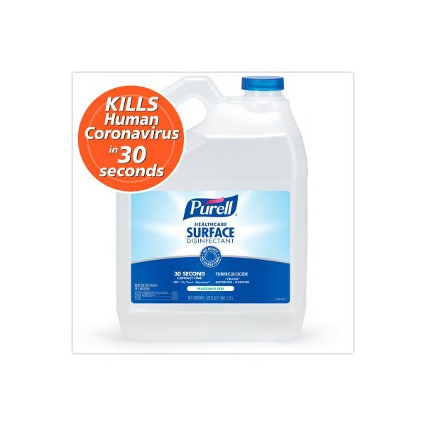 PURELL, Desinfectante de Superficie para la Salud, sin Fragancia, Botella de 128 oz, 4/Carton - GOJ434004
