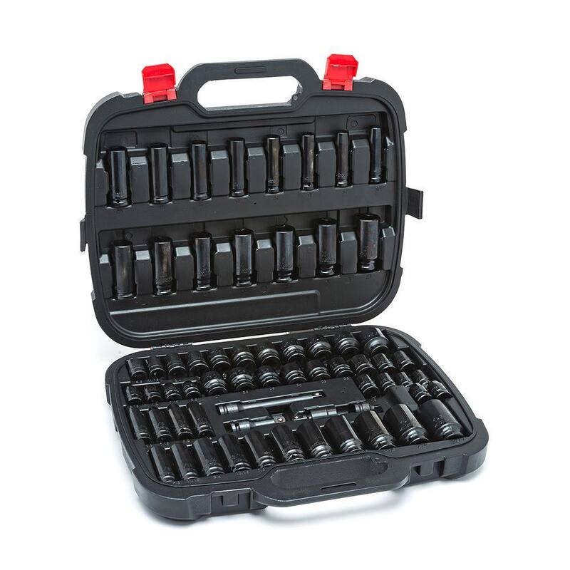 Juego de 70 piezas de puntas de impacto de 6 puntos SAE/Métricas de 1/2 pulgadas con adaptadores de impacto - H70IMPSADPTCB