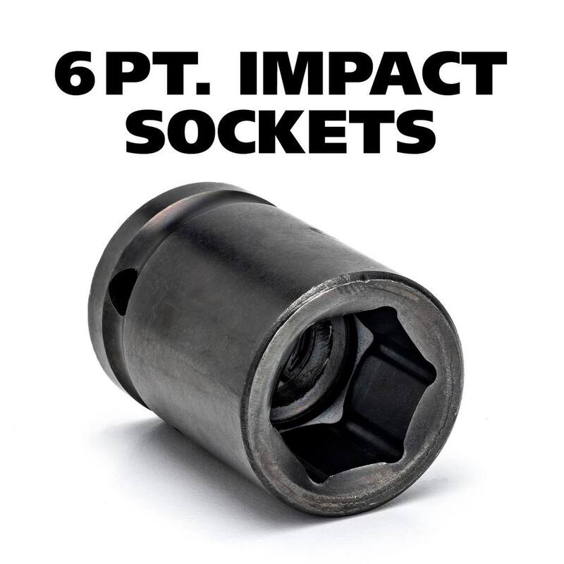 Juego de 70 piezas de puntas de impacto de 6 puntos SAE/Métricas de 1/2 pulgadas con adaptadores de impacto - H70IMPSADPTCB
