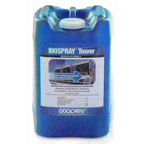 Desinfectante y sanitizante registrado por EPA de Goodway Technologies para aplicaciones de HVAC, pail de 5 galones - BIOSPRAY-TOWER-5