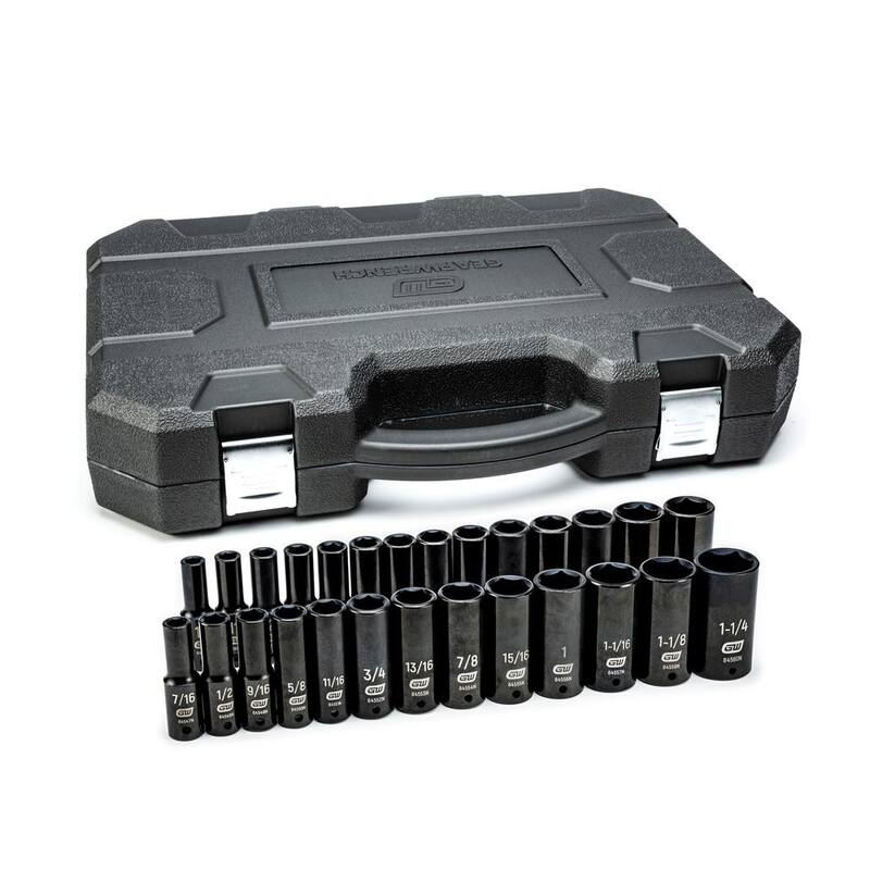 Set de puntas de impacto profundo en métrico/SAE de 6 puntos 1/2 in. Drive (27 piezas) - 84949N
