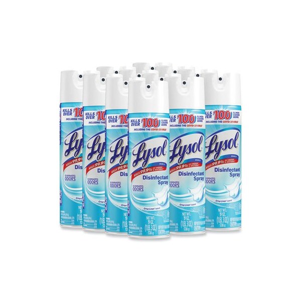Lysol Aerosol Desinfectante Aroma Limpio, 19 oz, Paquete de 12 - 79329CT
