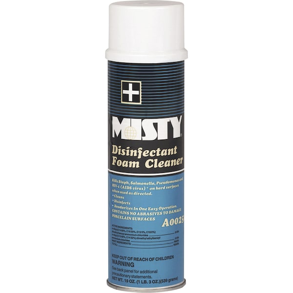 Limpiador espumoso desinfectante Amrep, 19 fl oz (0.6 cuarto) Limpieza, Blanco, 12 PK - AMR1001907
