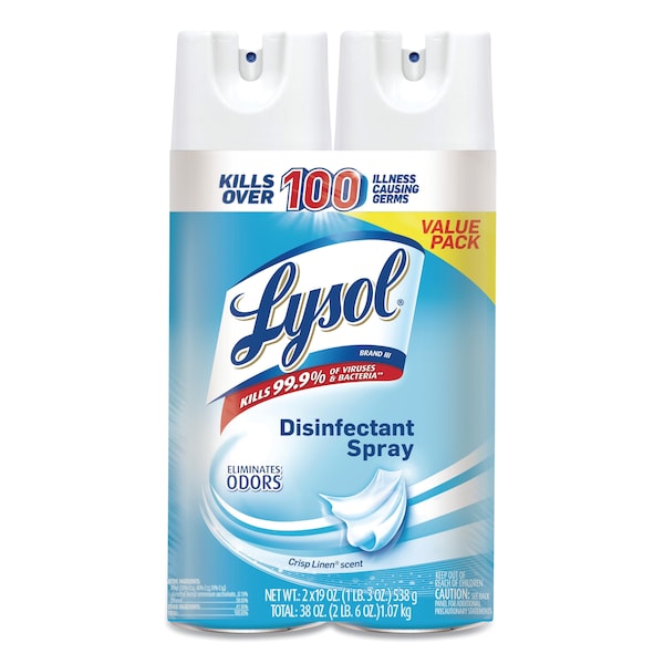 Lysol Limpiadores y Detergentes, Aerosol en Spray, Fragancia a Lino Fresco, 8 unidades - 19200-99608
