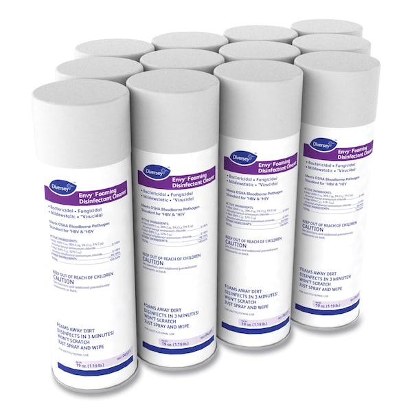 Limpiadores y Detergentes Diversey, Lata de aerosol de 19 oz, Limón, Incoloro, 12 PK - 4531