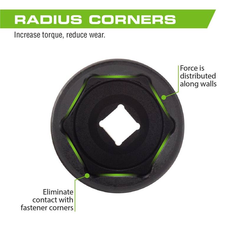 Juego de dados de impacto profundos métricos Arcan 15 Pc., 1/2 in. Dr., Cr-V - AS21215MD