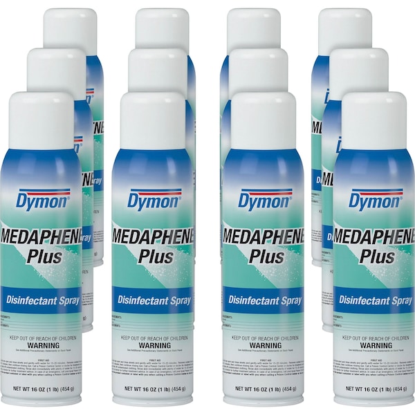 Rociador desinfectante Dymon Medaphene Plus, 16 fl oz (0.5 cuartos), agradable aroma a Aqua, paquete de 12 - ITW35720CT