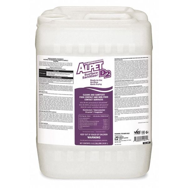 Limpiador, desinfectante y sanitizante Best Sanitizers, envase de 5 galones, a base de alcohol - SS10002-BSS