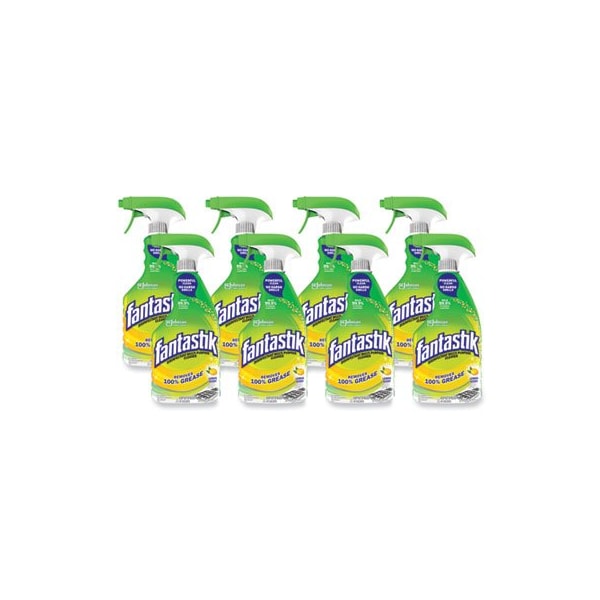 Sc Johnson Fantastik, DESINFECTANTE MULTIUSOS CON AROMA A LIMÓN, BOTELLA DE 32 ONZAS, PAQUETE DE 8 UNIDADES - 306388