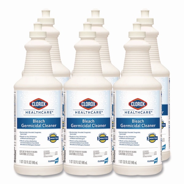 Clorox Limpiadores y Detergentes, Botella de 32 oz con tapa de tirar, sin aroma, paquete de 6 - CLO 68832