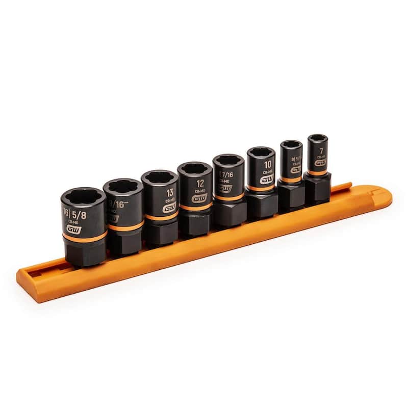 Juego de llaves de extracción de impacto GEARWRENCH Bolt Biter de 1/4 y 3/8 pulgadas de accionamiento SAE/Métrico (8 piezas) - 84782
