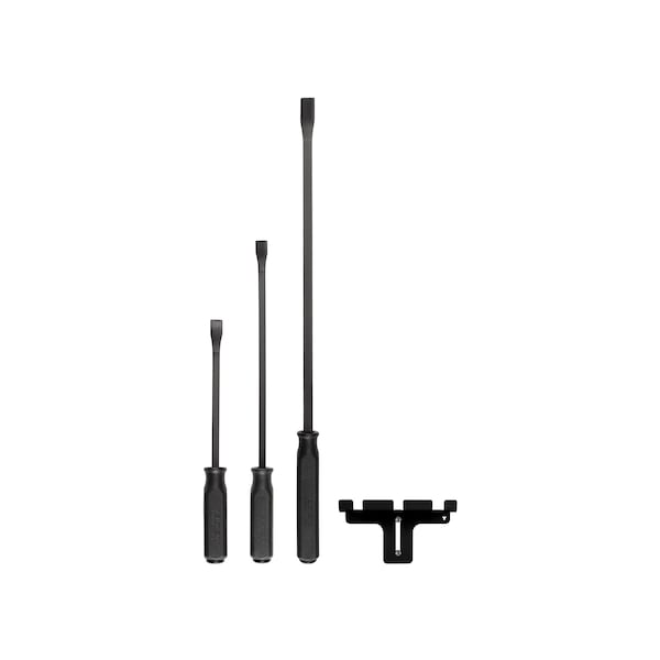 Tekton Angled End Handled Pry Bar Set w/Wall Hanger, 3-Piece 12, 17, 25 in. - LSQ96501