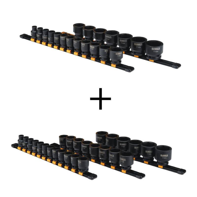 Juego de 1/2 pulgadas de impacto en unidades SAE (19 piezas) y Juego de 1/2 pulgadas de impacto en unidades métricas (26 piezas) - DWMT19240W19243