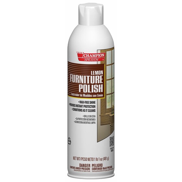Brillador de muebles en aerosol de 17 oz con aroma a limón, paquete de 12 - Chase Products 438-5136