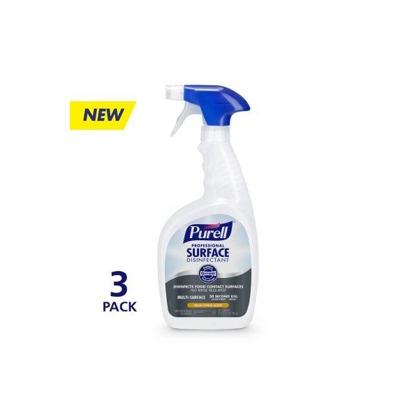 Gojo 3342-03 Purell Desinfectante de Superficies Envase con Tapa y Gatillo Pulverizador 3 / 32 fl oz, 3PK - 526741